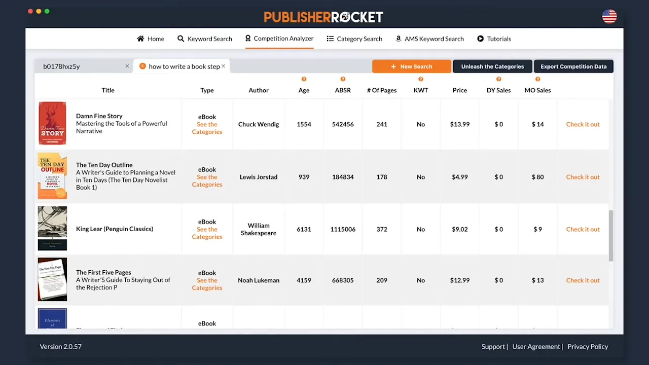 Publisher Rocket Competition Analyzer